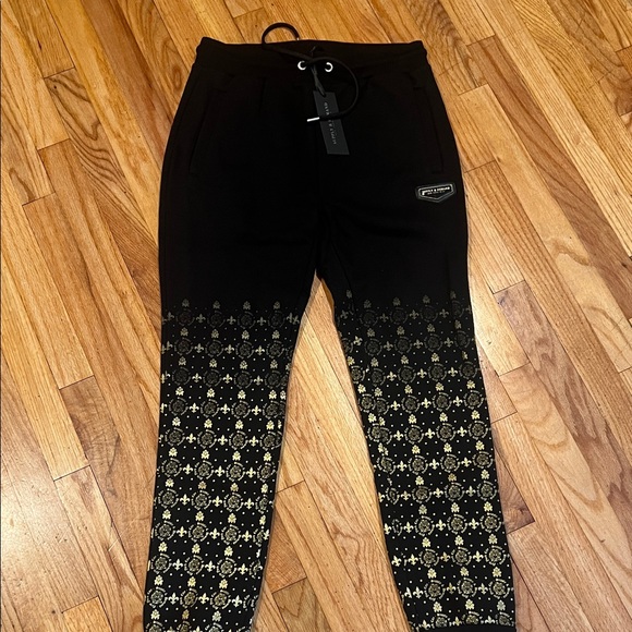 Black and Gold Men's Joggers - Picture 1 of 5